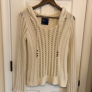 American Eagle Outfitters boho crochet hooded sweater
